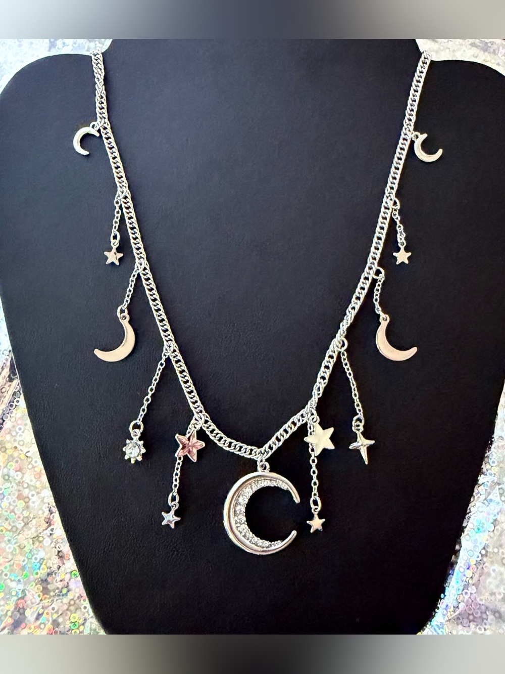 Celestial Moon & Stars Statement Necklace ✨